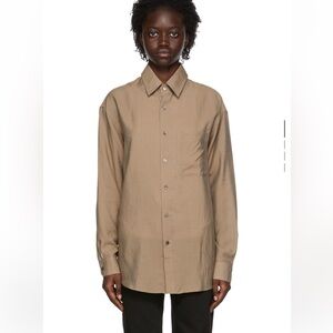 Lemaire Brown Lyocell Shirt - XL